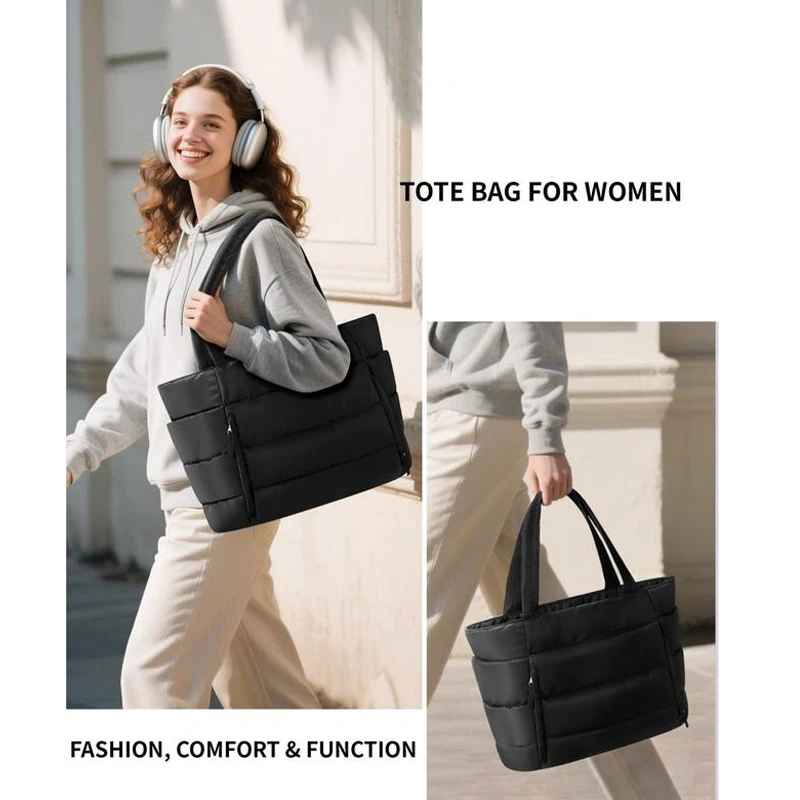 حقيبة يد منتفخة من YUWANNIAN، حقيبة كمبيوتر محمول كبيرة مبطنة للعمل، حقيبة كتف خفيفة الوزن للسفر هدايا للنساء والمعلم والممرضات #3