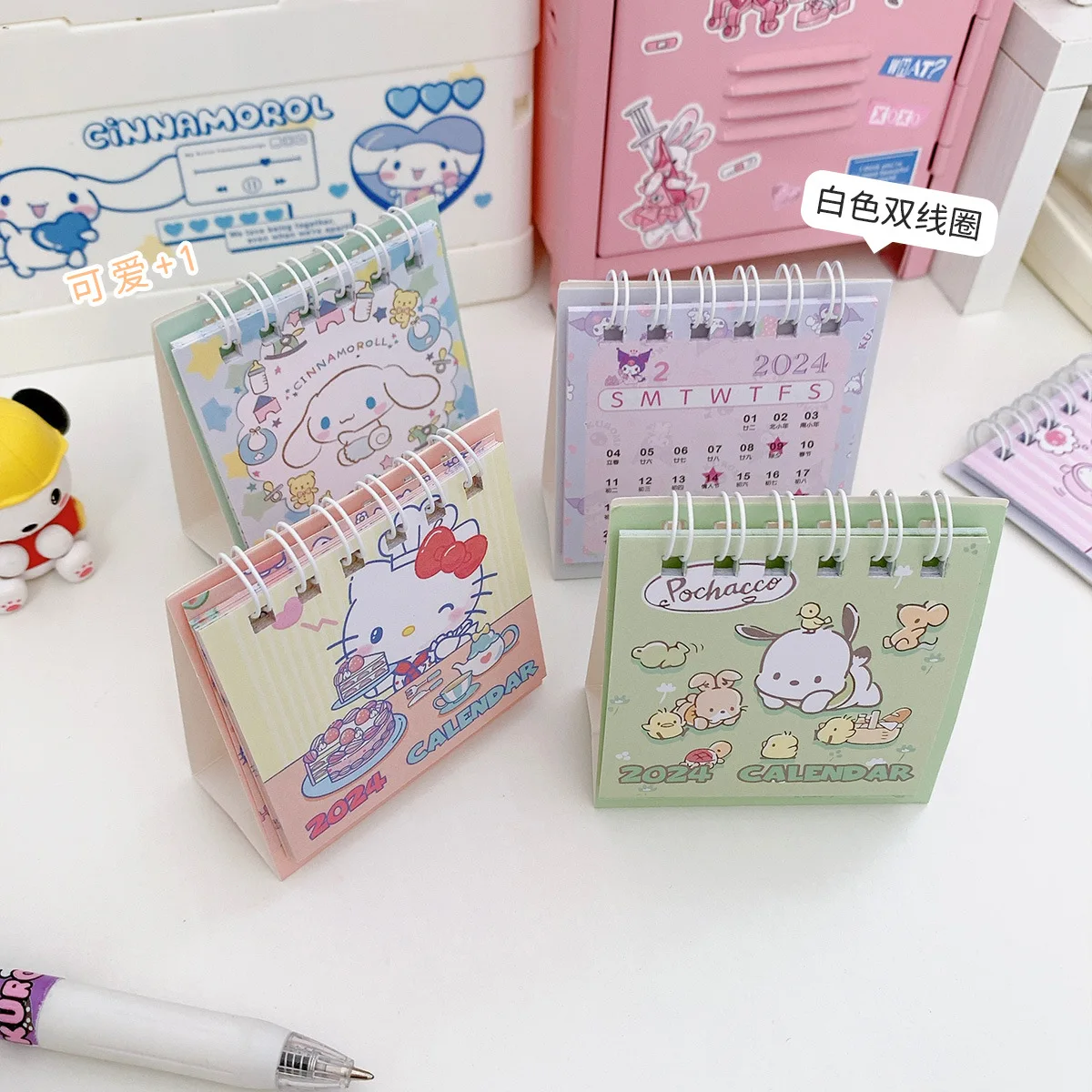 Sanrio Cartoon 2024 Mini Desk Calendar Students Cute Desktop Calendar Office Calendar