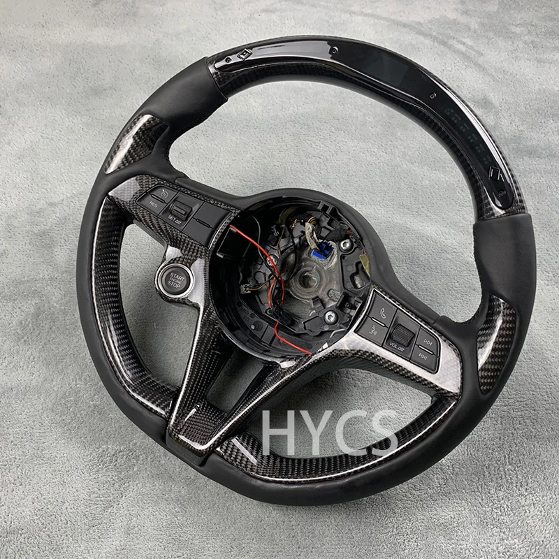 Customized Car Accessories for Alfa Romeo Giulia Stelvio Carbon Fiber LED Sports Steering Wheel Without airbags