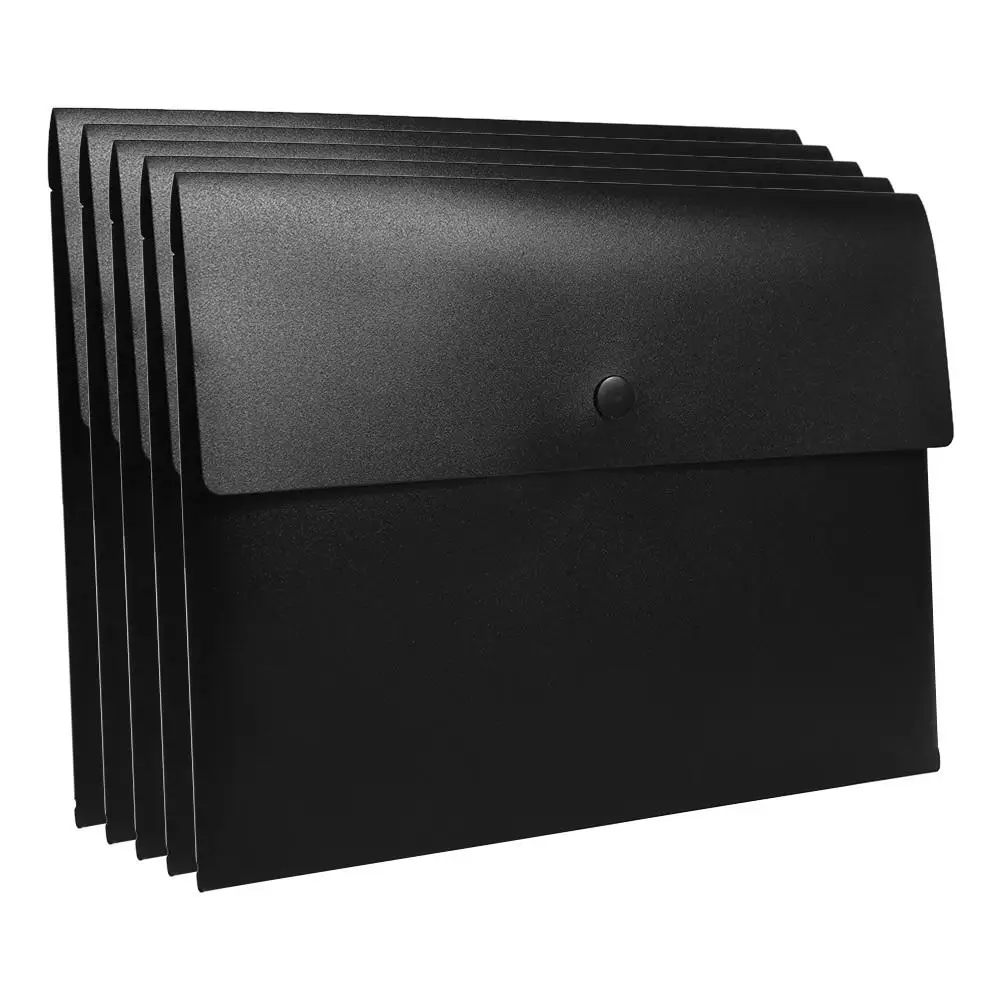 With Snap Button Closure File Folders Pouch Document Organiser Paper Organizer Document Folder PP Plastic Cosmetic Makeup Bags