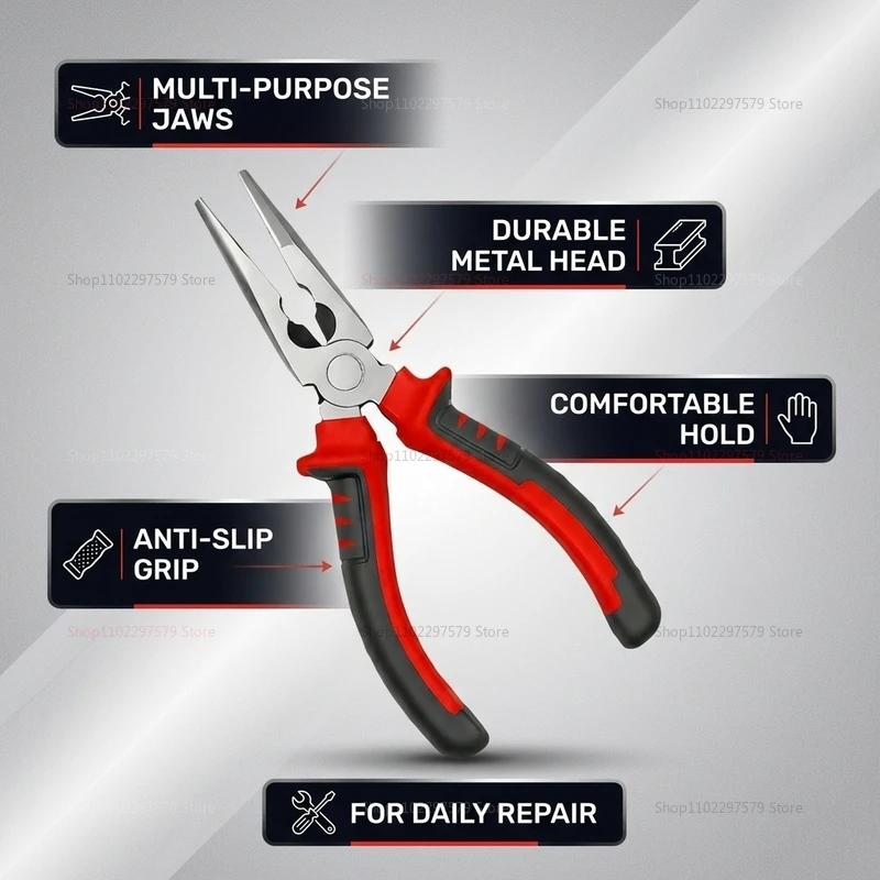 Steel Wire Cutter Electrician Pliers Multi Functional Cable Cutter Wire Puller Thread Cutting Heavy Duty Hand Tool Tiger Claw