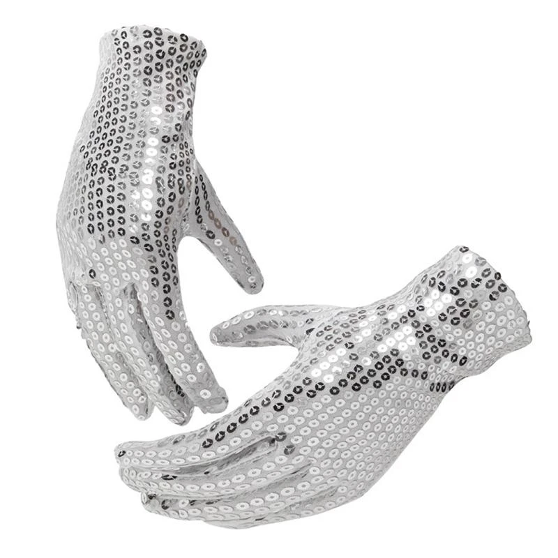 

Sequins Stage Performance Props Gloves Adult Halloween Cosplay Dancing Show Magic Fashion Personality Hip Hop Woman Men