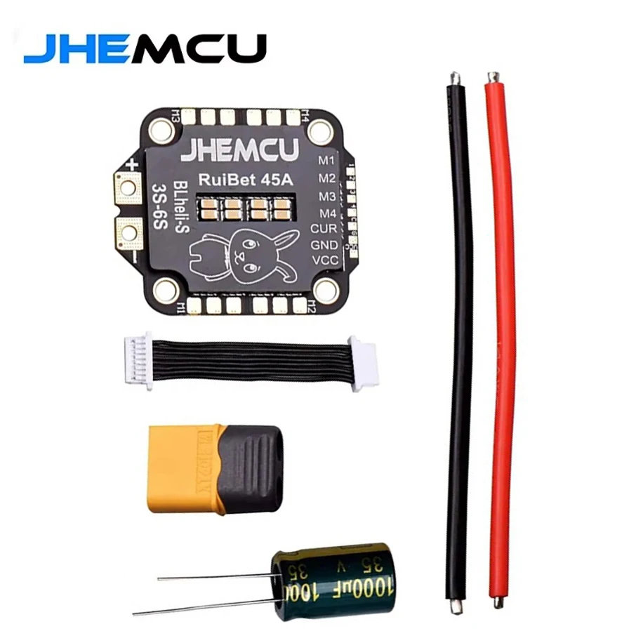 JHEMCU RuiBet 45A/55A ESC BLHELI_S Dshot600 4in1 Brushless ESC 3-6S 30.5X30.5 M4 for RC FPV Freestyle Drone