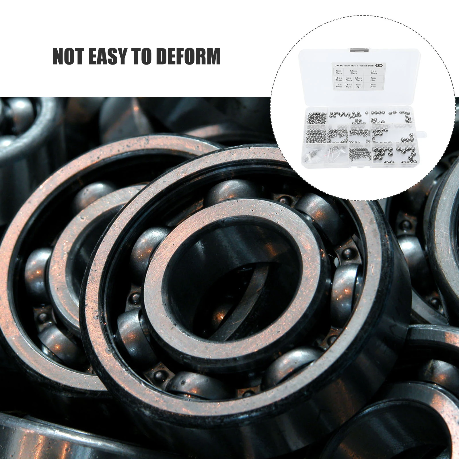 

520 шт. 2-8 мм стальные круглые бусины для подшипников, клапанов, круглые бусины из нержавеющей стали, двигатели, оборудование для длительного использования