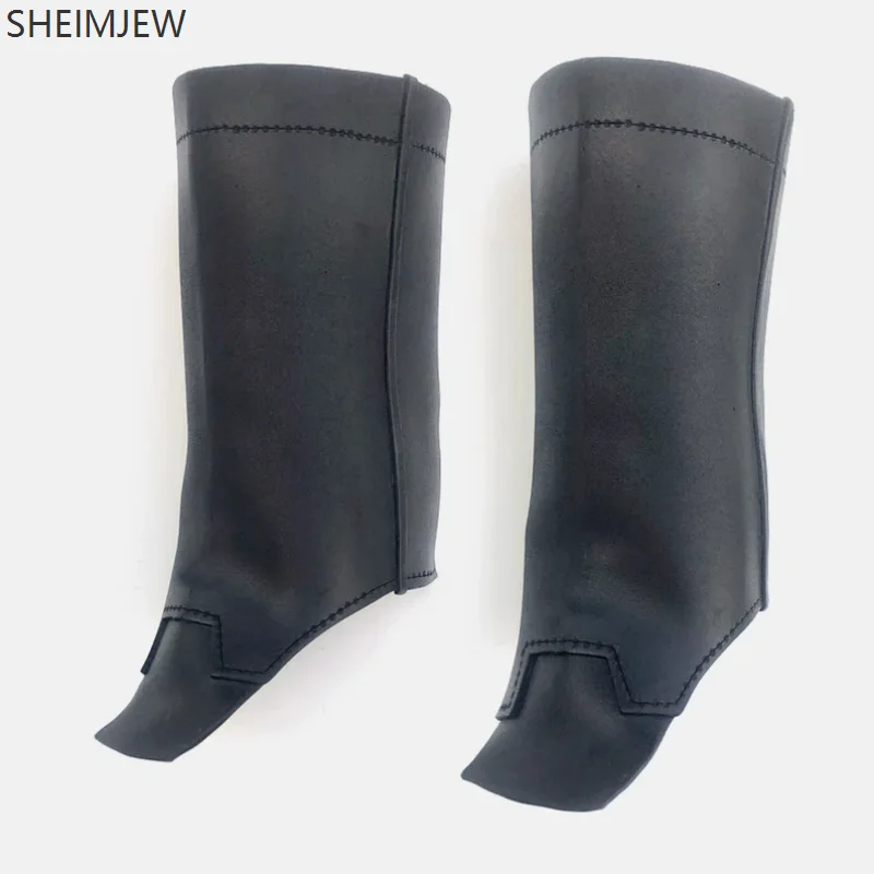 

Medieval Viking Knight Leather Leg Armor Halloween Steampunk Boots Shoe Covers Role Playing Pu Costume Unisex Knee Pads Props