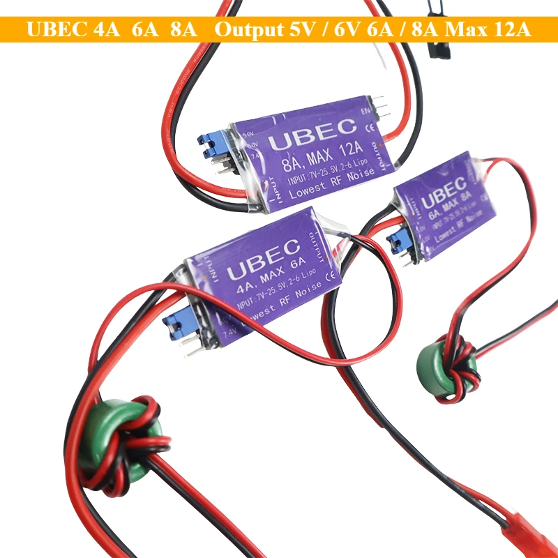 

2 шт. UBEC 4A/6A/8A и выход 5 В/6 В 6 А/8 А Макс. 12 А 2-6S Lipo/6-16 ячеек Ni-Mh входной переключатель Модель BEC для RC Plane Expand