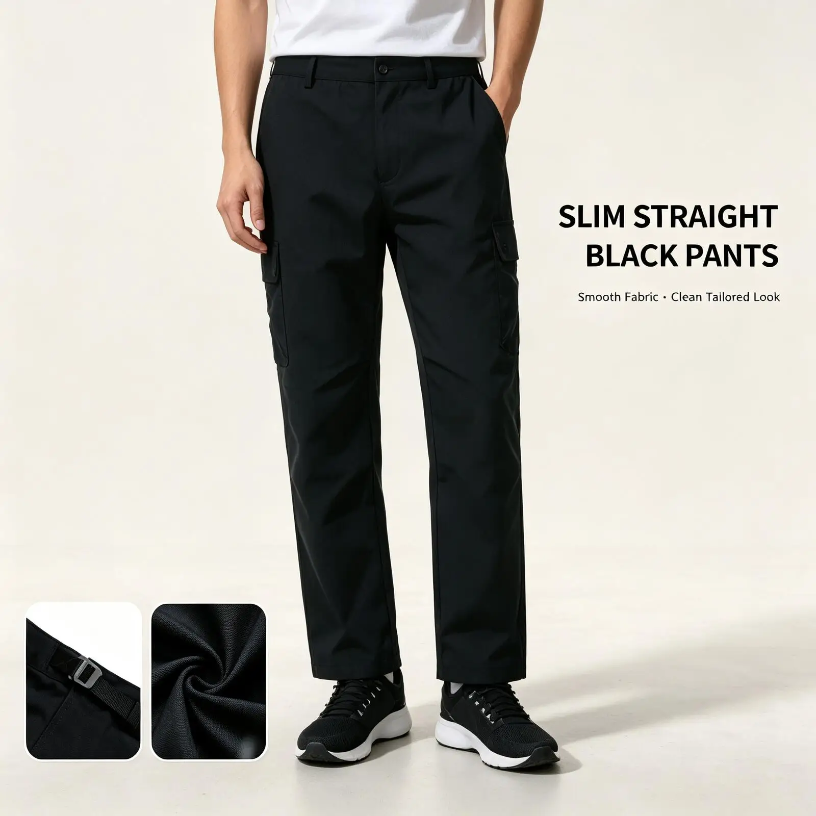 Under Armour Black Slim Straight Pants for Women Men Smooth Fabric Casual Trousers Versatile Business Daily Wear 6012761-001