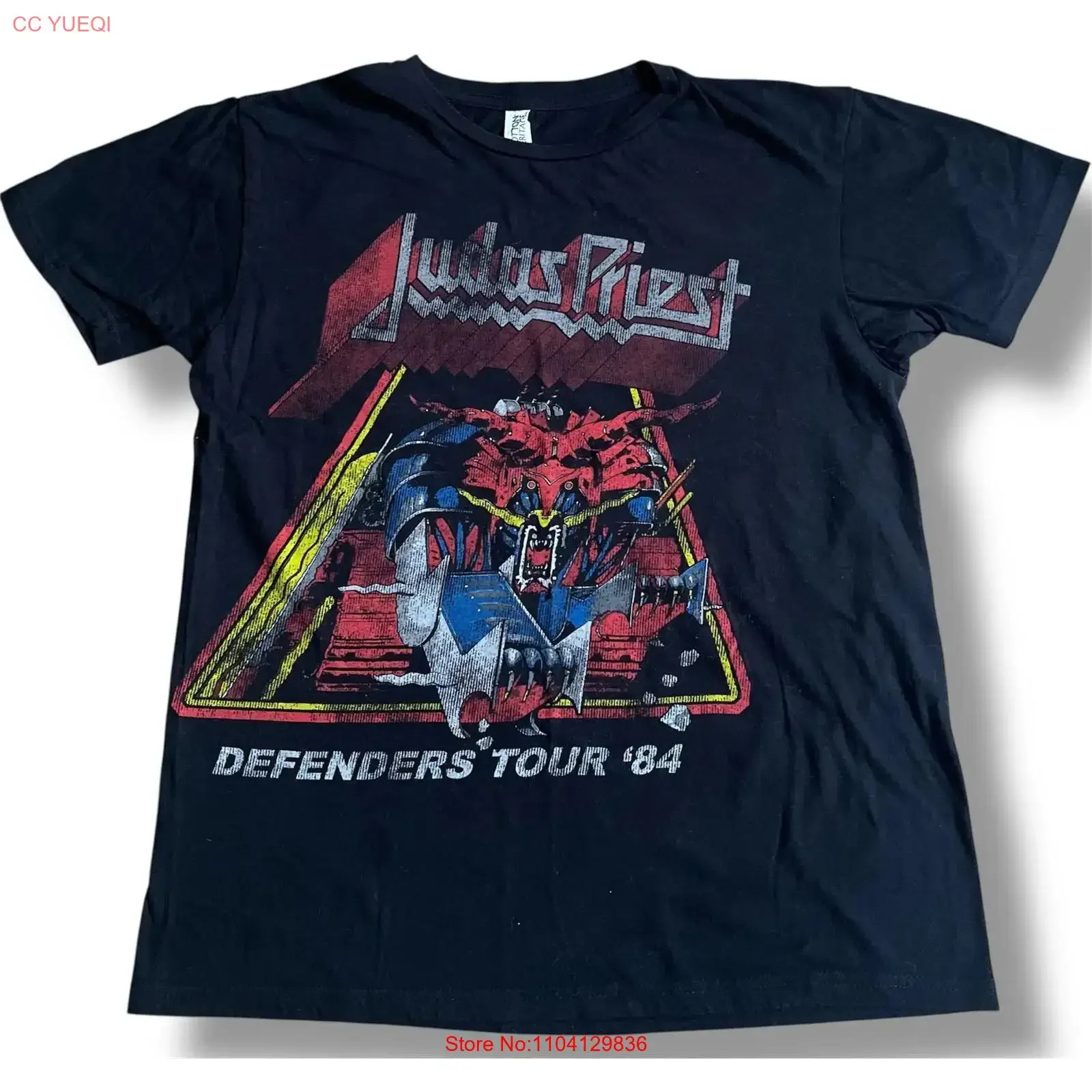 Judas Priest Defenders of the Faith Tour 84 T Shirt Sz Medium Black S Cotton vintage Washed Breathable Unisex Comfortable