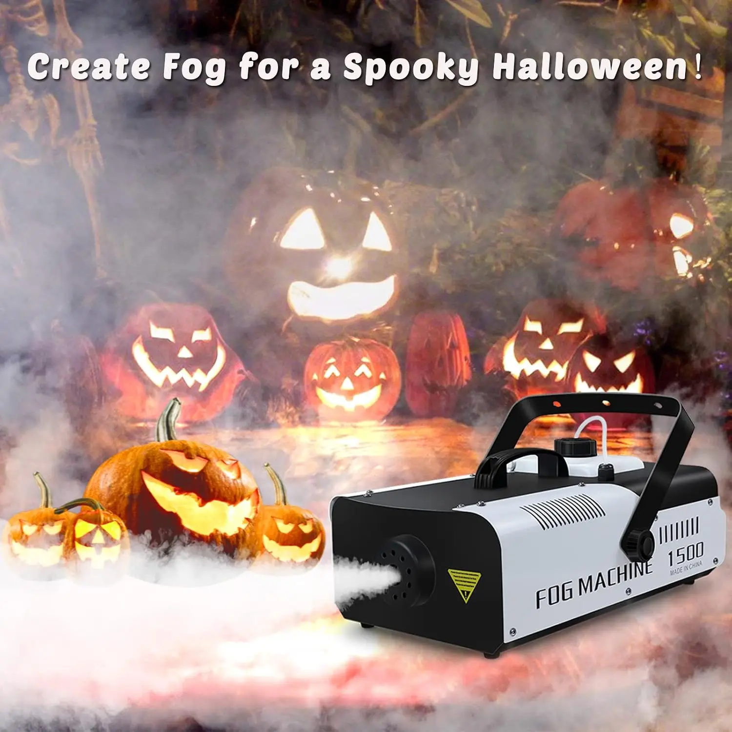 1500 Watt Fog Machine 16000 CFM Fog 2 Sets Controllers Professional Smoke Machine DJ Stage Halloween Party Wedding Christmas