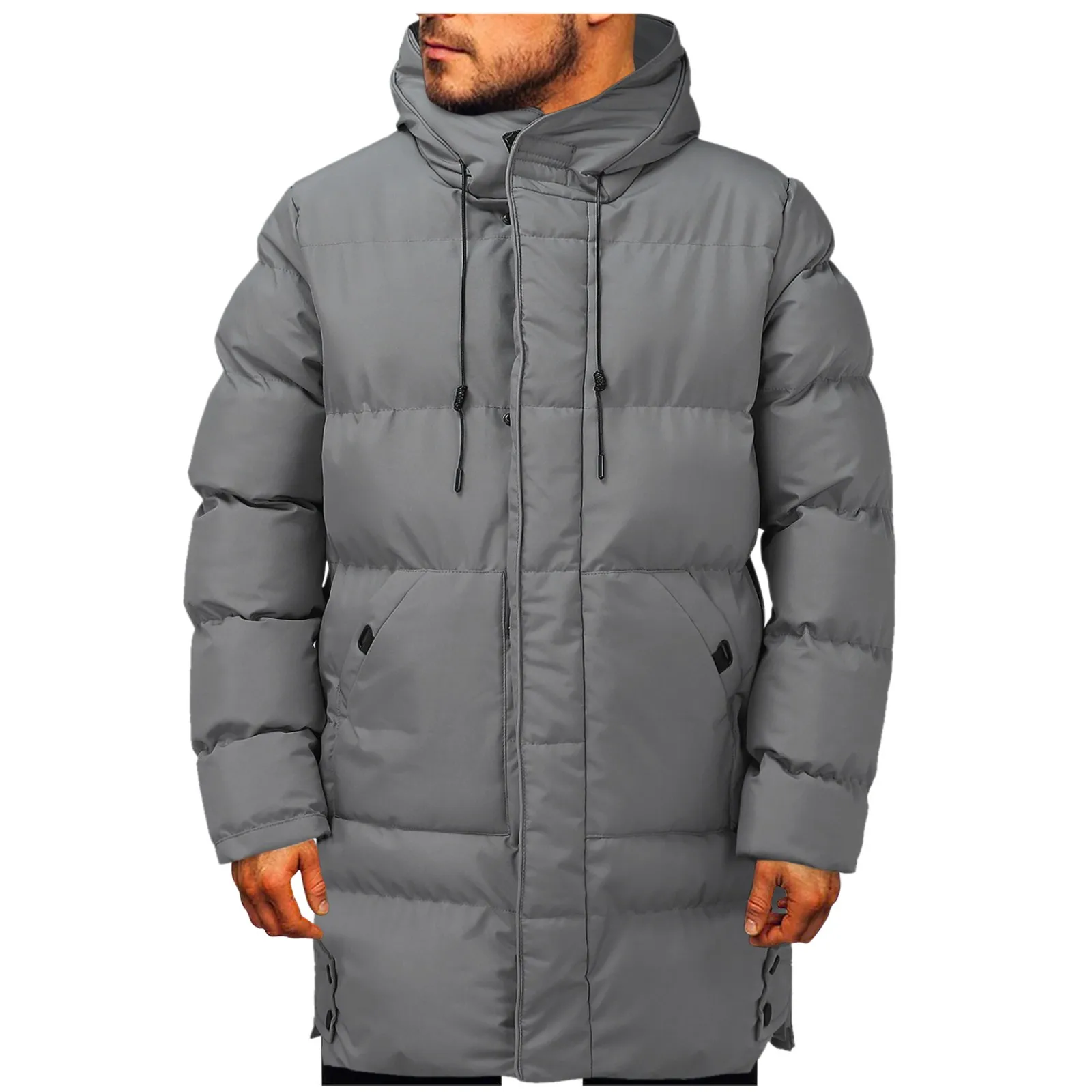 Casual Warm Hooded Long Snow Wear Jacket Coat Men Outwear Thick Plus Size Windproof Winter Padded Parka Men Overcoat Outwear