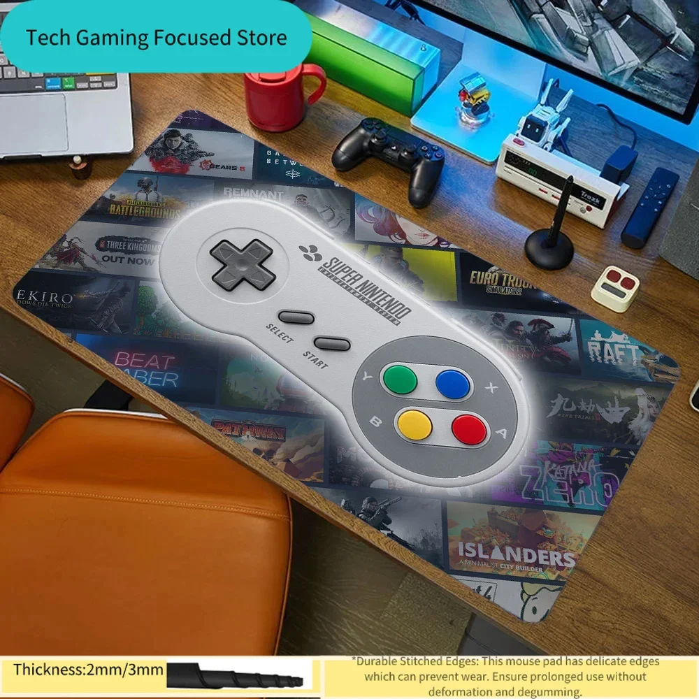 Retro-Gamer-Controller-Mauspad Cartoon E-Sports Gummi-Schreibtischunterlage Spiel Büro Computer Tastaturmatte Neue Laptop-Unterlage Schreibtischunterlage