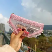 Mesh Briefs Shape Cosmetic Bag Korean Style Decorative Makeup Storage Pouch Jewelry Organizer with Zipper Travel Storage Bag 2