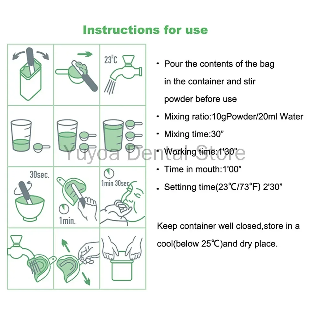 Dental Supplies Impression Alginate Powder Molding Materials Universal Oral Hygedent Dentist Kit Tools Dentistry Molds Equipment