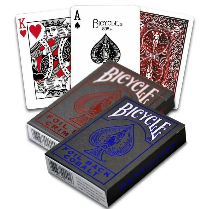 Bicycle Foil Back Crimson Cobalt Playing Cards Metalluxe Rider Back Deck USPCC Collectible Poker Entertainment