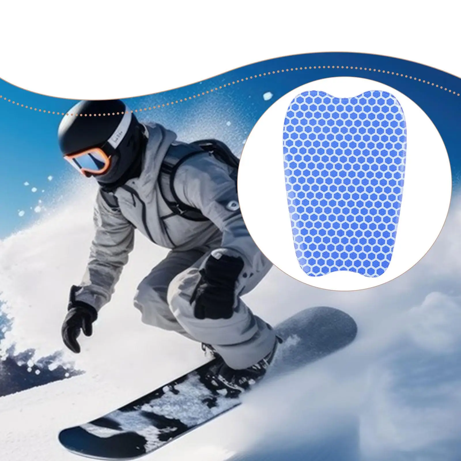 High Performance Ski Shin Pad Comfortable Self Adhesive Shin Guard Blue Protective Gear for Men Skiing Snowboarding view 5