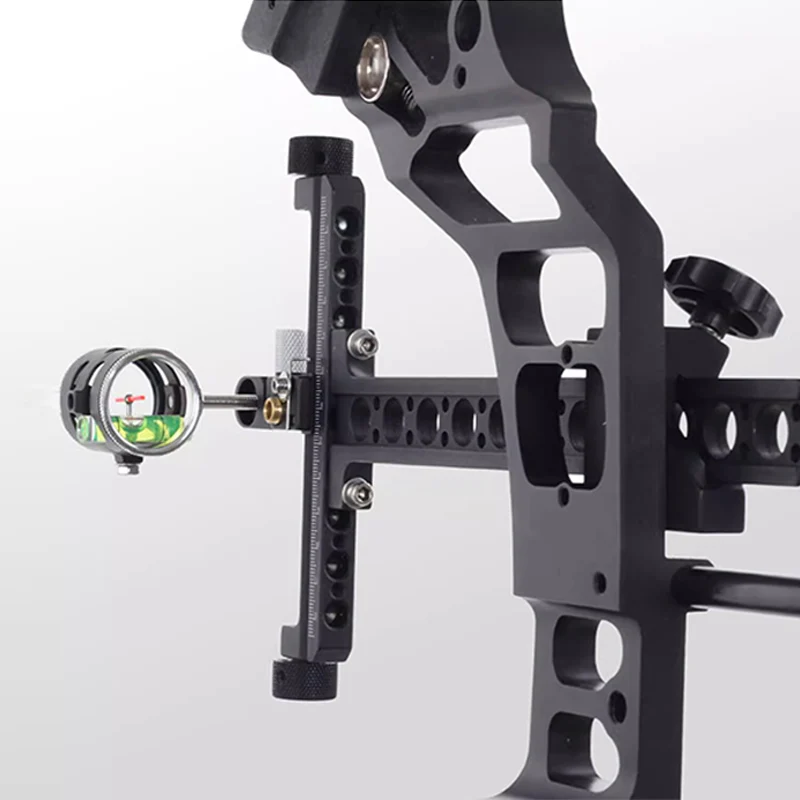 TP8510 Compound Bow Sight Archery Bow Single Needle Sight Scope With 4x Lens Long Rod Fine-tuning Shooting Sport Equipment