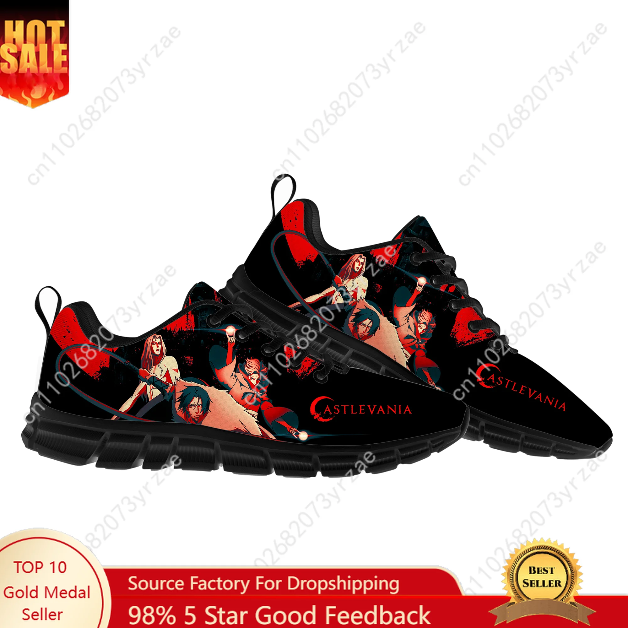 

Castlevania Lace Mesh Shoes Flat Sneaker Mens Womens Sports Shoe High Quality Personalized Fashion Sneakers Custom Made Footwe