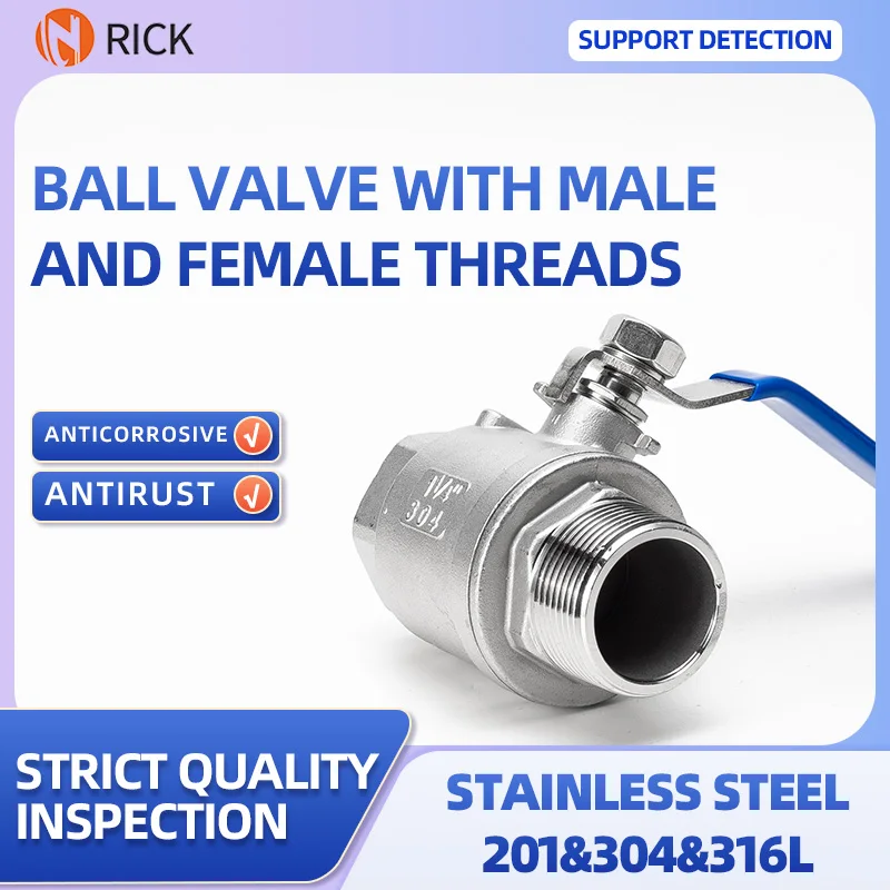 

Внутренний и внешний шаровой кран из нержавеющей стали 304, переключатель клапана водопроводной воды, внутренняя и внешняя резьба 4 точки/6 точек/1 inc