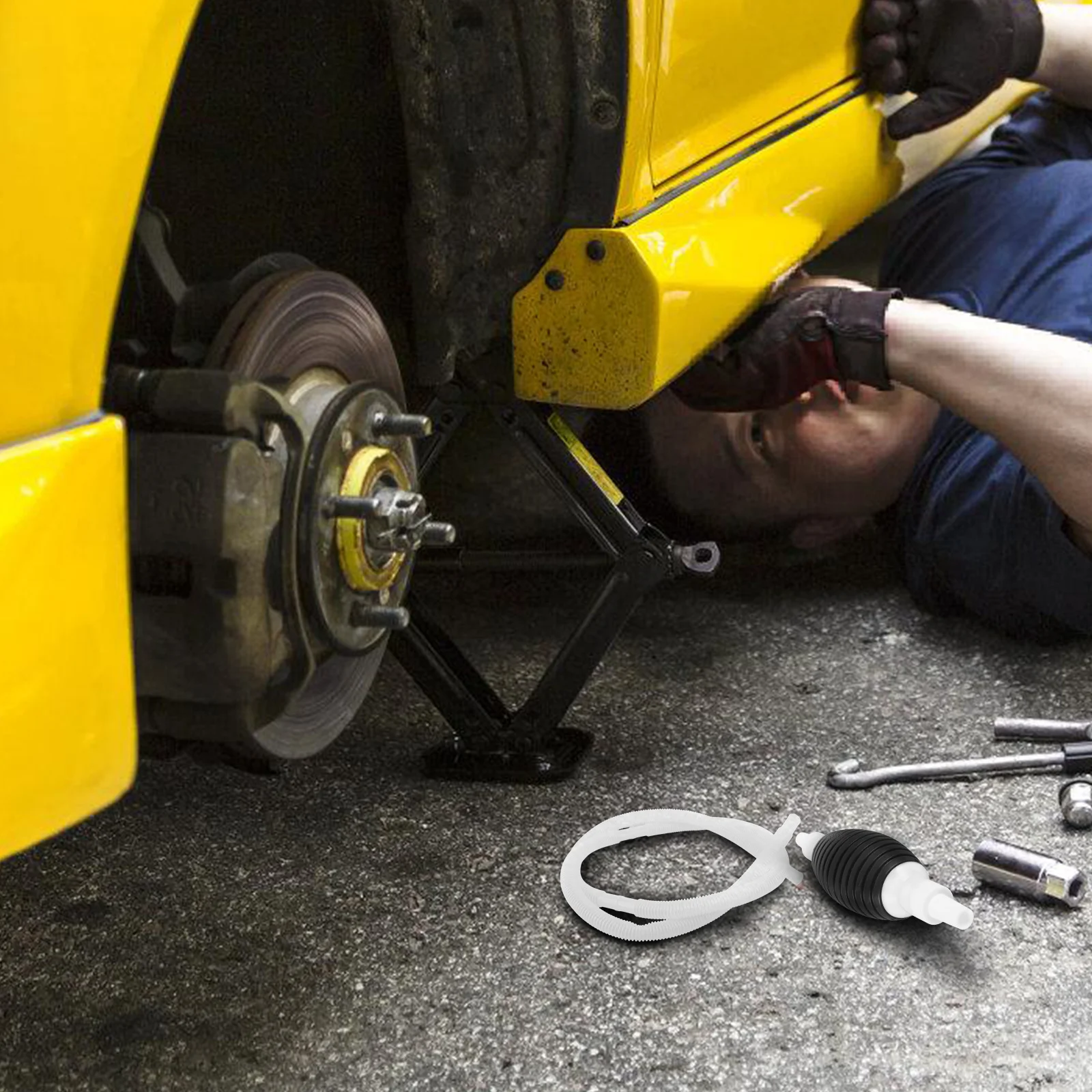 

Plastic Wall Mount Manual Fuel Transfer Pump Gas Siphon Hose Hand Pump for Oil Liquid Transfer Versatile Workshop Tool