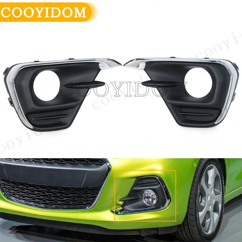 Fog lamp cover grille For chevy chevrolet  Spark 2016-2018 Front umper fog llight head light  plastic shade 95286424 95286425