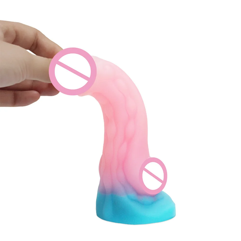 Dribble-consolador luminoso de silicona líquida para hombres y mujeres, dispositivo anal en expansión, masturbación, Juguetes sexuales para adultos