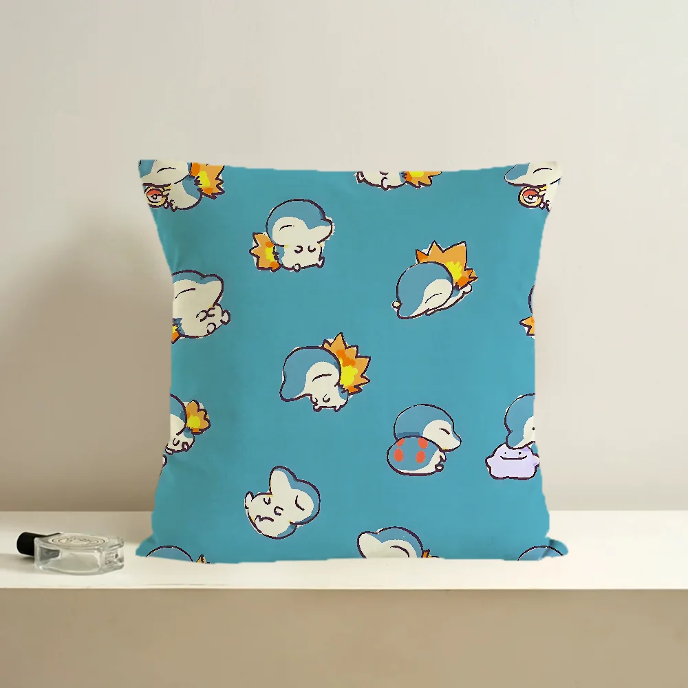 

Cartoon Cyndaquil Pillow Covers Decorative Cushions Cover for Sofa Home Decoration Room Decorating Items Ornamental Pillows
