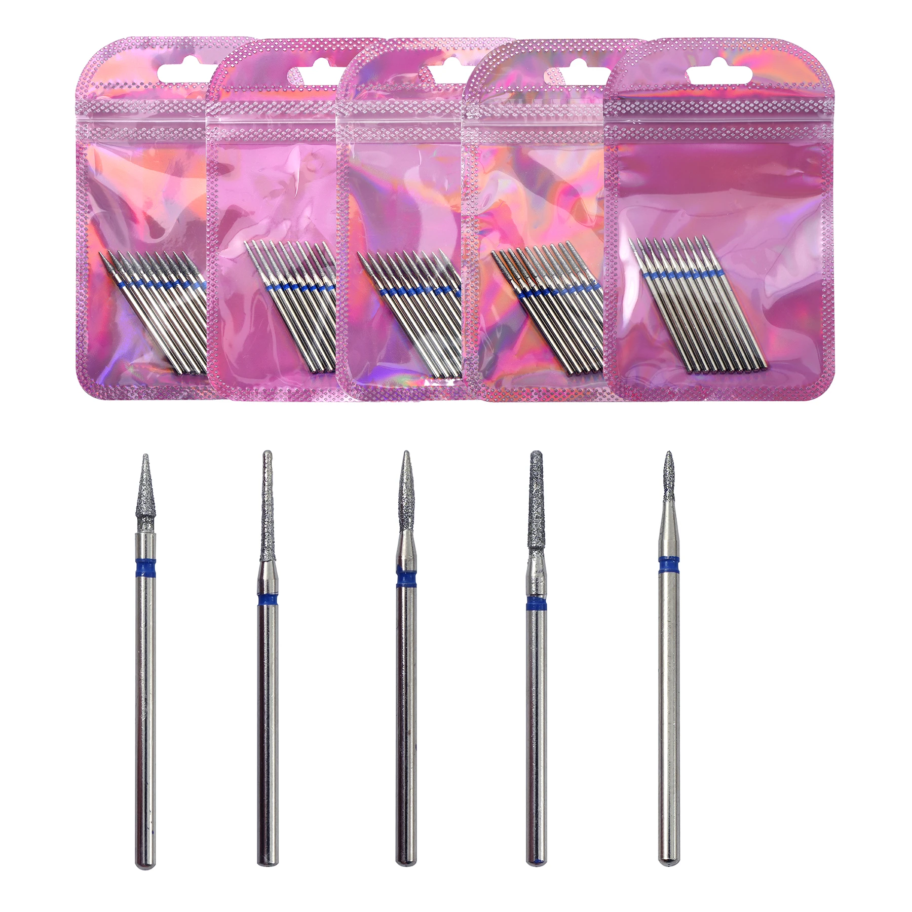 10pcs/pack For Manicure Diamond Nail Drill Milling Cutter Manicure Rotary Bits Cuticle Clean Accessories 2.35mm shank Tools