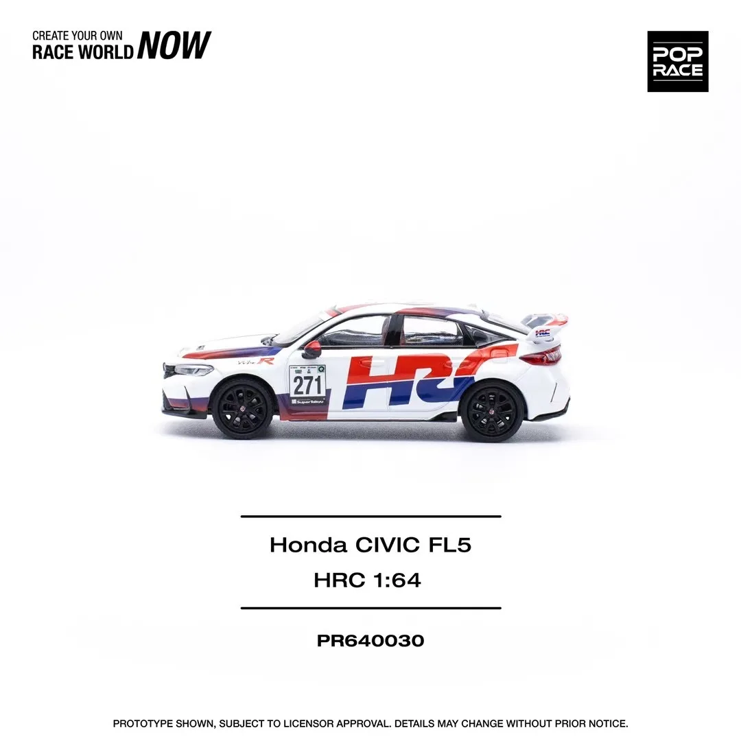 POP RACE 1:64 Honda Civic Type R(FL5) Coupe Civic Type R (FL5) Racing Legering Model Speelgoed Collectie Cadeau