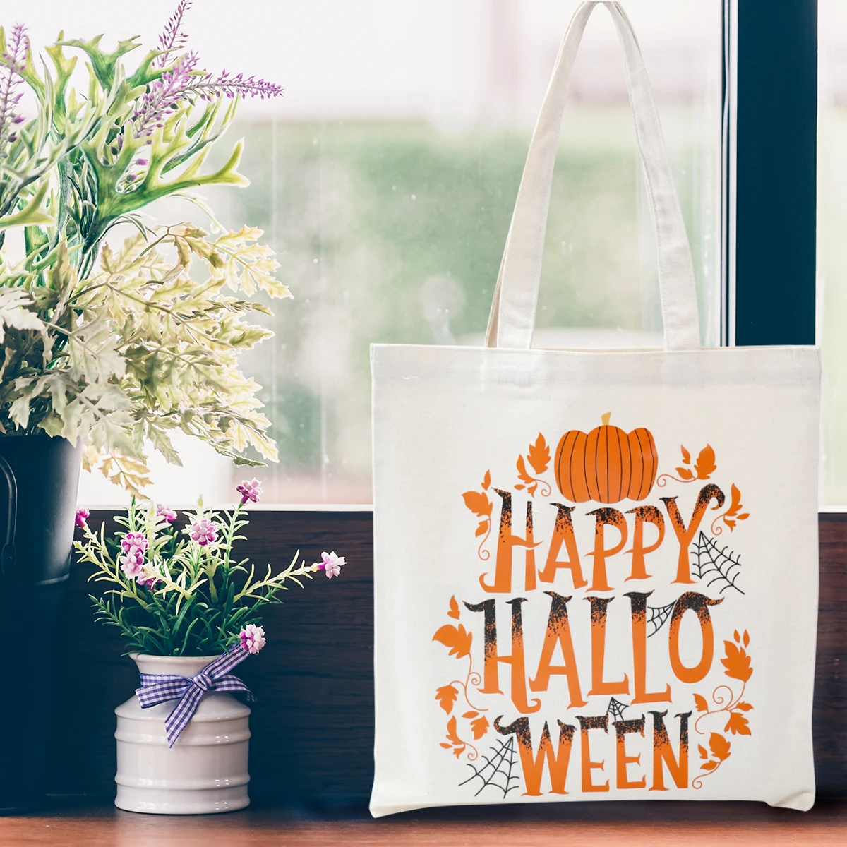 

Halloween Tote Bag Happy Halloween Party Decor Pumpkin Bat Handbags Trick or Treat Bag Kids Gift Favors Birthday Party Supplies