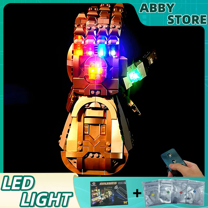 مجموعة إضاءة LED RC DIY لـ Lego 76191 Infinity Gauntlet مجموعة مكعبات البناء (ضوء LED فقط، بدون نموذج كتل)