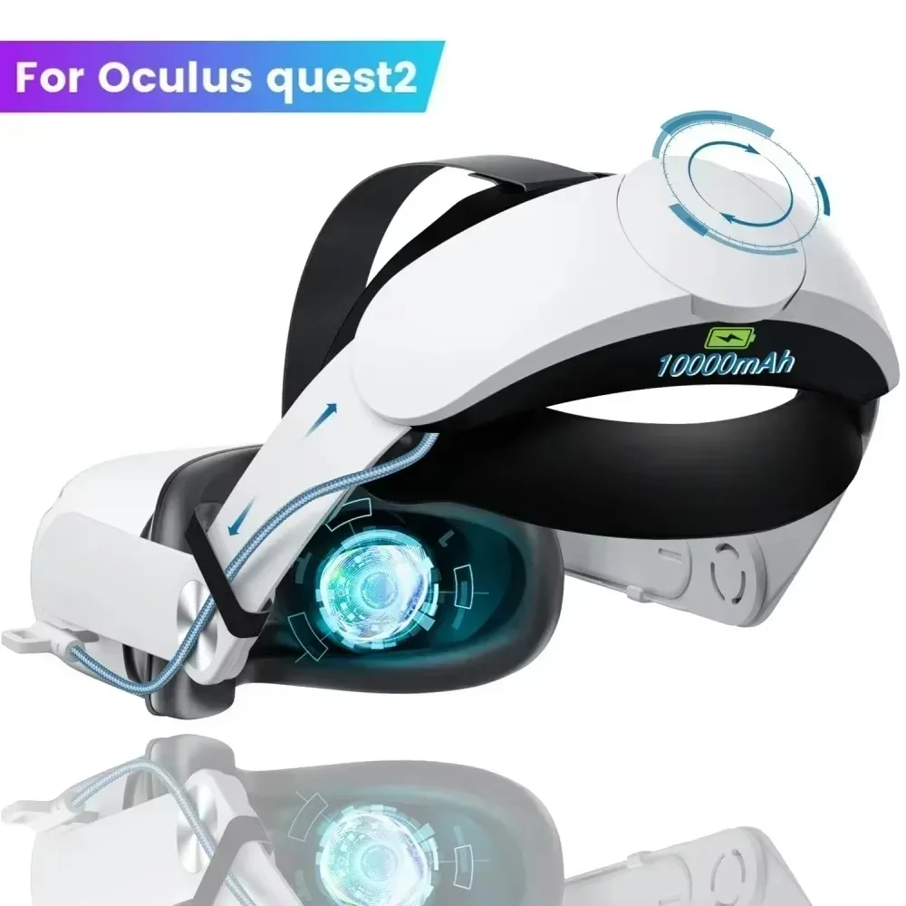 

For Oculus Quest 2 Head Strap with 10000mAh Battery VR Headset Fast Charging Power Elite Strap for Oculus Quest2 Accessories