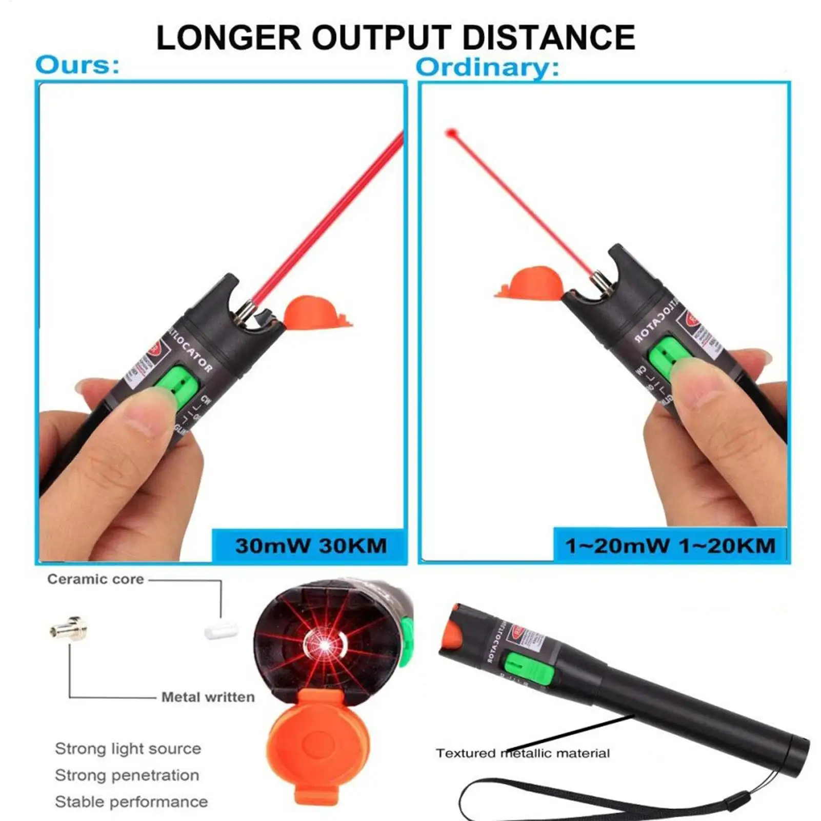Fiber Optical Test Pen Fiber Network Cable Test Light Pen Telecommunications Engineering Maintenance Equipment Portable Red - Image 5