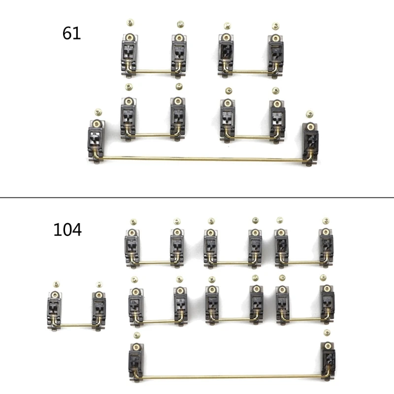 

Black Transparent Gold Plated Pcb Screw in Stabilizer for Custom Mechanical Keyboard Gh60 Xd64 Xd84 6.25x 2x 7x Xd87