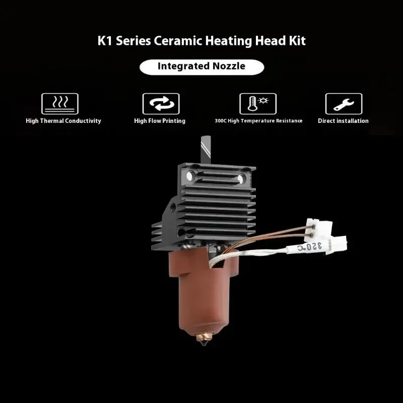 

1 комплект деталей для 3D-принтера для Creality K1C K1 Max Hotend, комплект быстрого замены керамического нагревательного блока, сопло 0,4 мм
