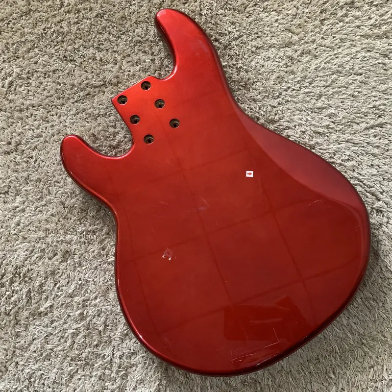 5 Strings Electric BASS Body Metallic Red Color Musicman Model DIY Solid Wood for Replace and Luthier Surface Damage GB407