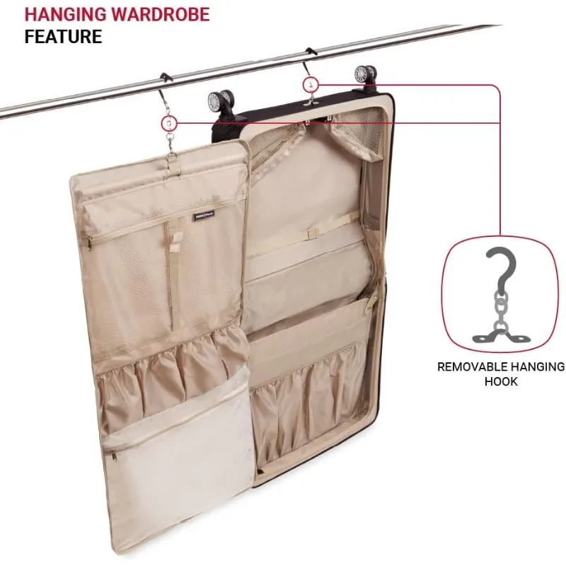 7895 Premium Roll-Kleidertasche, Schwarz, 24" Spinner Edition