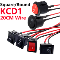5Pcs Mini Rocker Switch 12 Volt ON Off Toggle Switch with Wire 6A/250V 10A/125V Electrical Switches for DIY Apply