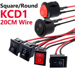 5Pcs Mini Rocker Switch 12 Volt ON Off Toggle Switch with Wire 6A/250V 10A/125V Electrical Switches for DIY Apply
