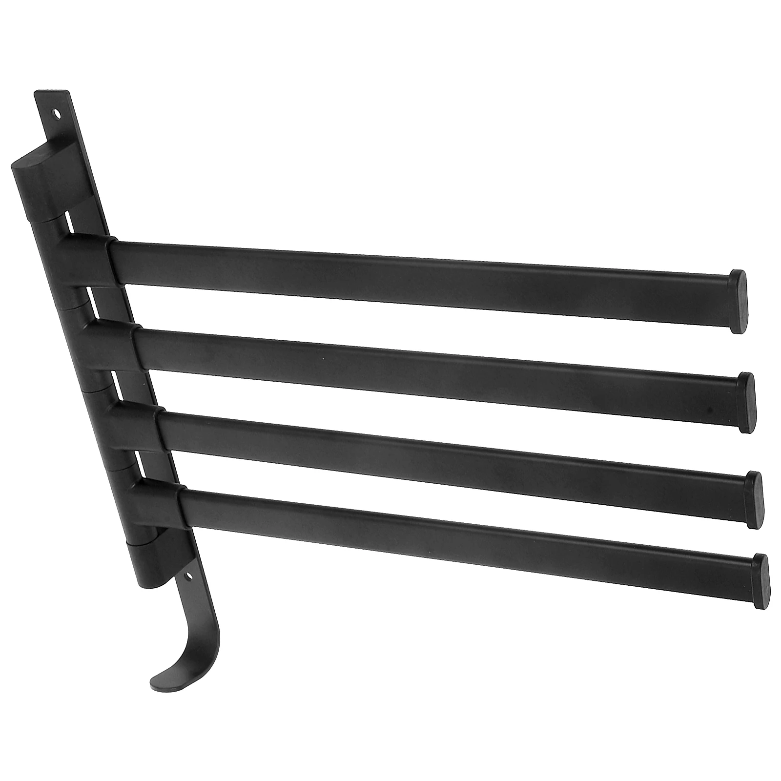 

4 Rods Black Perforated Rotating Towel Bar RV Clothes Drying Rack Camper Trailer Foldable Storage Portable Travel Cloth Hanger