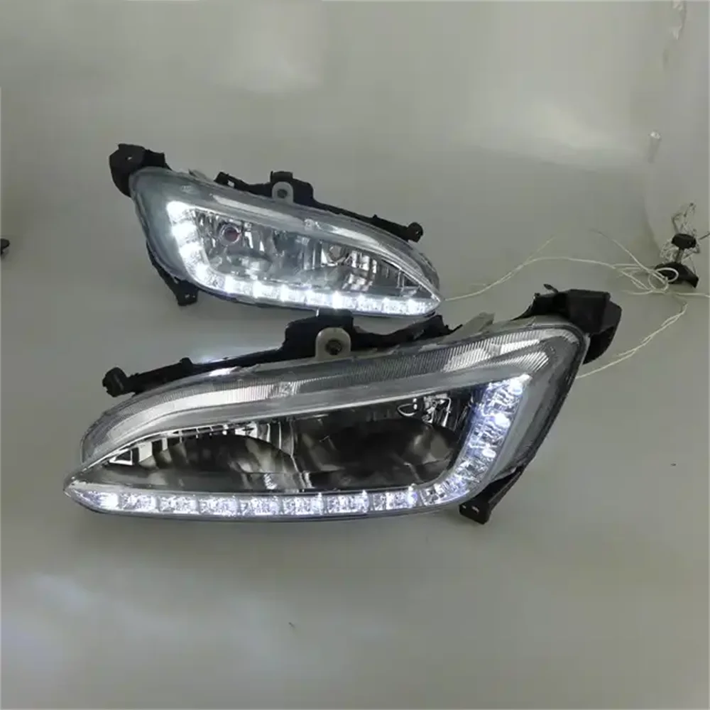 Flashing 2pcs DRL For Hyundai Santa Fe IX45 2013-2015 Driving Daytime Running Light