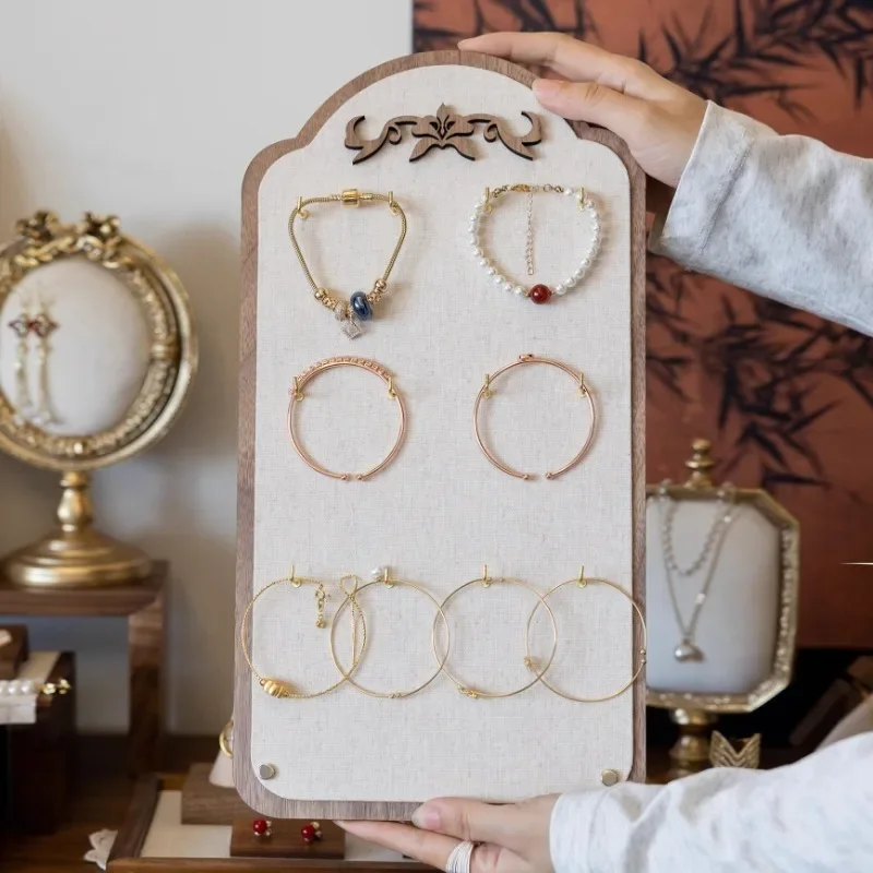 

For Retro Jewelry Display Holder Bracelet Bangle Display Stand Luxury Wooden Jewelry Shooting Prop Rack Desk Decoration Jewelry