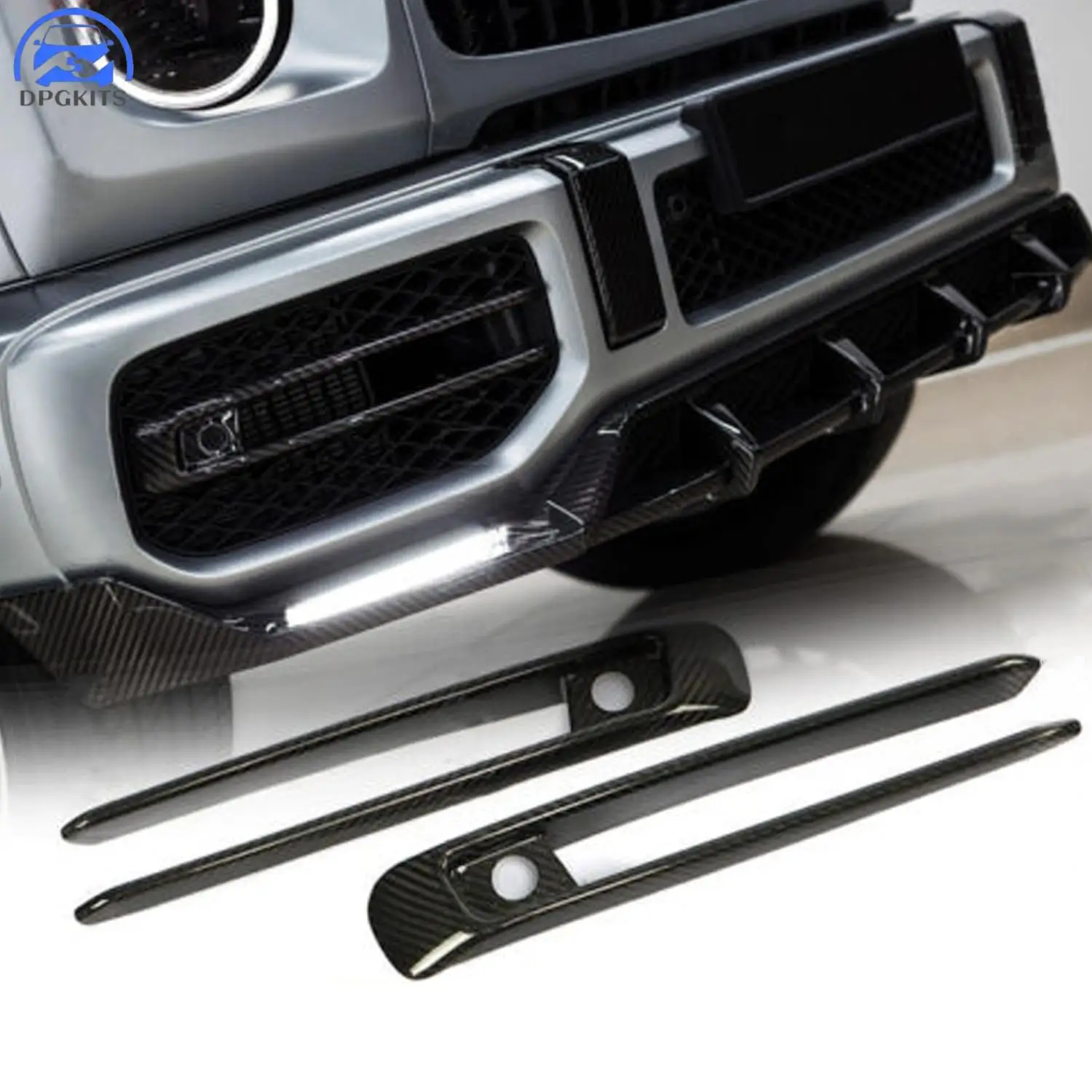 

DPGKITS 2Pcs Real Carbon Fiber Front Bumper Fog Lamp Cover for Mercedes G Class W463 W464 G63 AMG Car Accessories Dropshipping