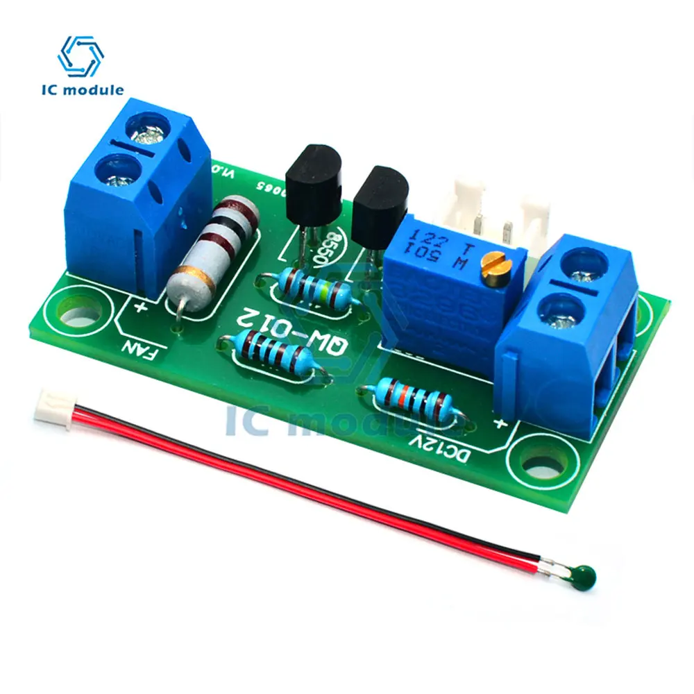 Dc 12V PWM Automatic PC CPU Fan Control Board Fan Temperature Control Speed Controller Module for Power Amplifiers Computers