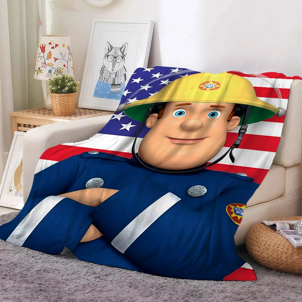 

Милое одеяло F-Fireman Sam с героями мультфильмов для дивана, офиса, кровати, самолета, путешествий, сна, чтения, отдыха, кемпинга, мягкое и теплое