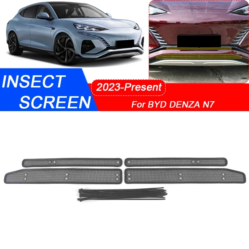 4pcs For BYD DENZA N7 2023 2023 2024 Car Insect-proof Air Inlet Protection Cover Insert Vent Racing Grill Filter Net Accessory