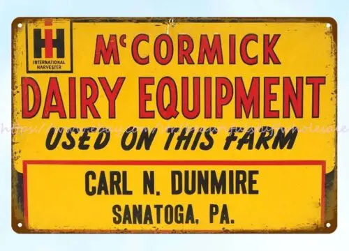 Tin Plaque art prints online IH McCormick Dairy Equipment metal tin sign