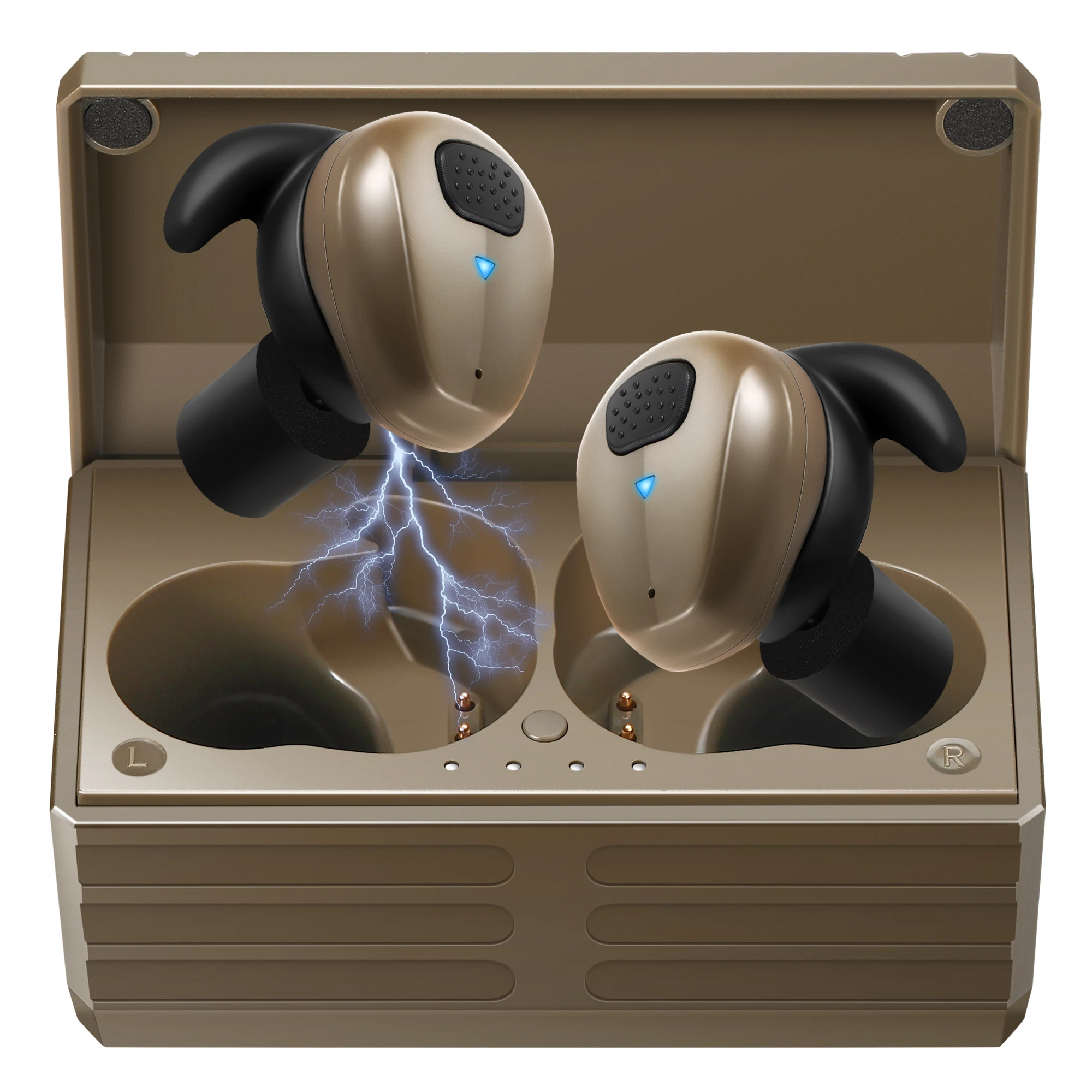 YHKEMA EB10 Electronic Shooting Ear Protection,TacticalNRR 27dB Bluetooth Noise Cancelling Sound Amplification Earmuffs Earbuds