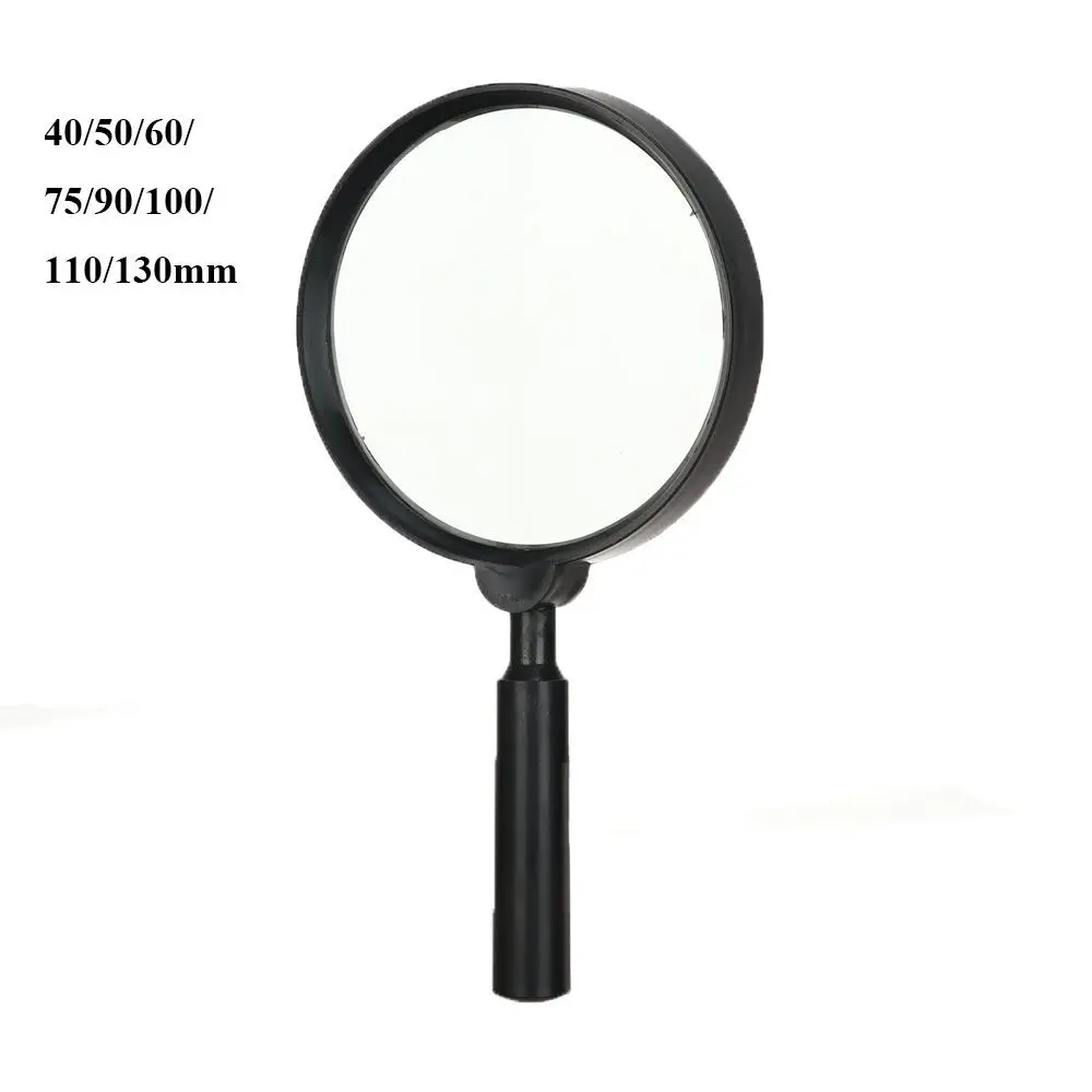 1pc Magnifier 40/50/60/75/90/100/110/130mm Hand Held 5X Magnifying Loupe Reading Glass Lens