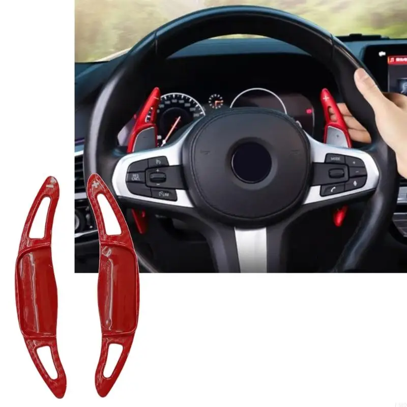  ABS Steering Wheel Accent Trim with Carbon-Style Cabin Detail, Adhesive Backing, Contact Area Extension Reminder Shifter Paddle