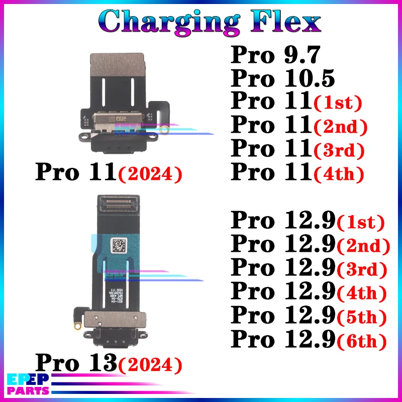 

USB Ports Dock Connector for Ipad Pro 9.7 2016 10.5 2017 11 12.9 13 3rd 4th 5th 6th 2018 2024 2022 2021 Generation Charging Flex